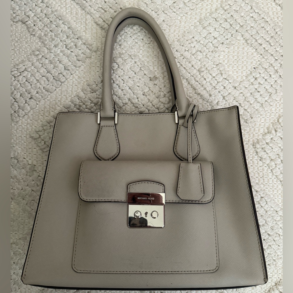 Elegant Bone/ Gray Handbag